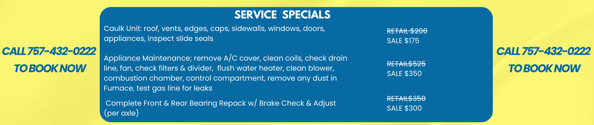 Service Specials at Chesapeake RV Solutions