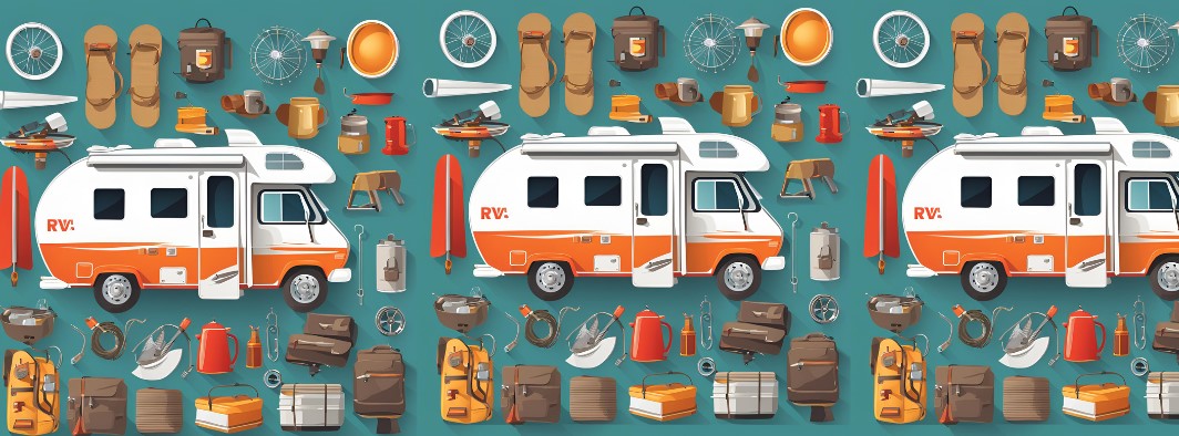 RV motorhome with parts